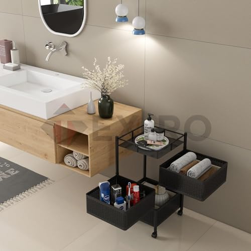Homeor Multi-Purpose Mesh Rotating Trolley