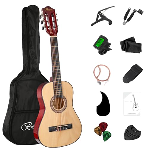 30" Wood Acoustic Guitar with Case,guitar book and Accessories for Kids/Girls/Boys/Beginners (Natural)