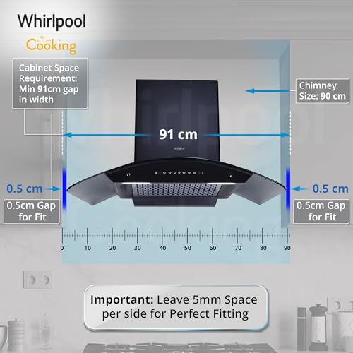 Whirlpool 90cm 1600 m3/hr Filterless