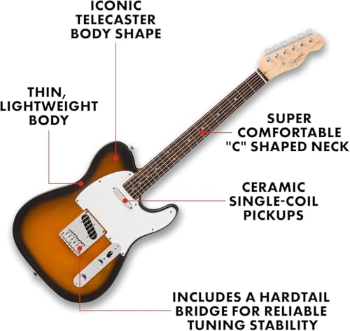 Fender Squier Debut Series Tele Lrl Wpg 2-Color Sunburst 379670503 - Image 2