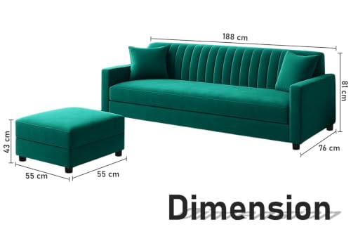 Rosebell Sofa Set with Ottoman