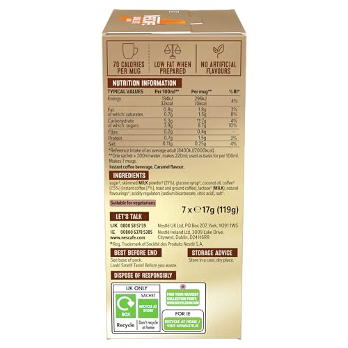 NESCAFÉ Caramel Latte Instant Coffee 7 x 17g Sachets - Image 2