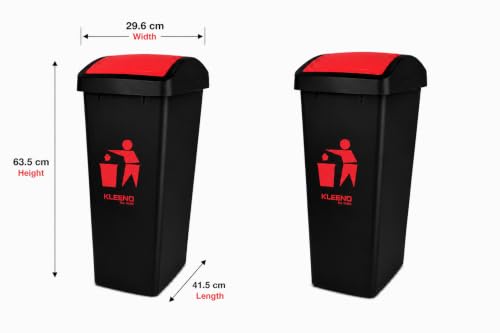 Cello Plastic Garbage Swing-Lid Dustbin 48 Ltr, (RED/RED) COMBO - Image 7