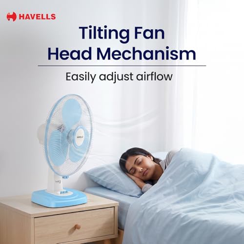 Havells 400 mm SWING NEO Table Fan (ICY BLUE) - Image 3