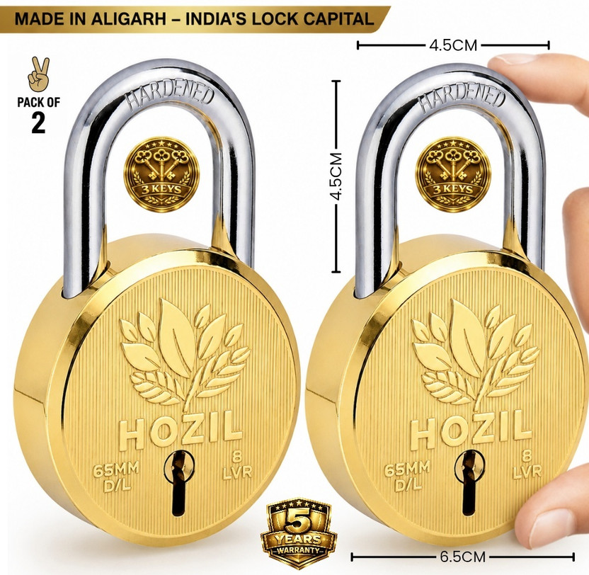 HOZIL 65MM Lock | Hardened Shackle | Double Locking | 8 Levers (P...more