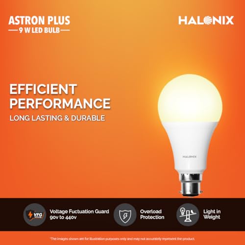 Halonix Photon Plus Base B22 9-Watt LED Bulb (Pack of 2, Warm White) - Image 3