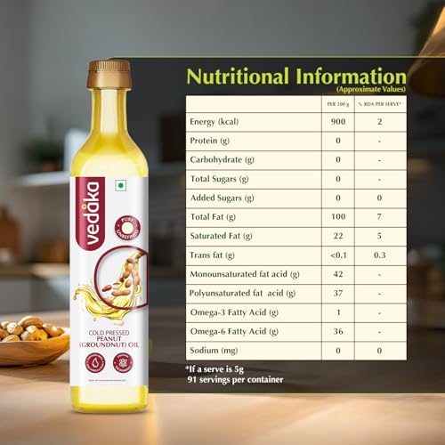 Vedaka Cold Pressed Peanut Oil, 500ml - Image 2