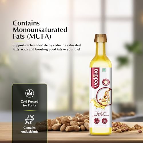 Vedaka Cold Pressed Peanut Oil, 500ml - Image 3