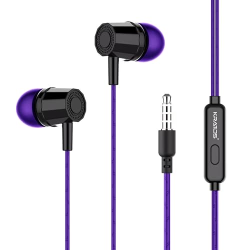 Kratos E02 Purple Wired Earphones