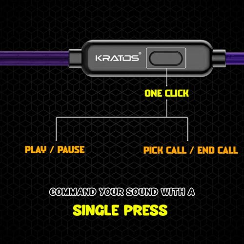 Kratos E02 Purple Wired Earphones