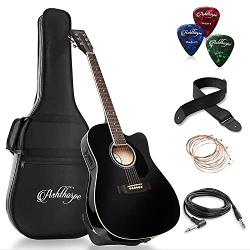 Ashthorpe Full-Size Cutaway Thinline Acoustic-Electric