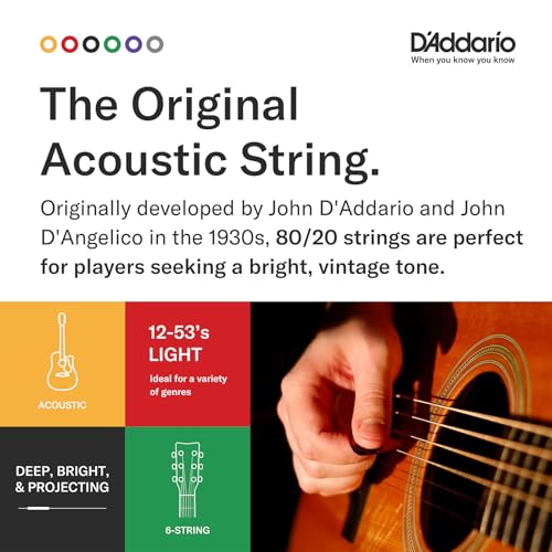 D'Addario EJ11 12-53 Bronze Light Acoustic Guitar Strings - Image 4