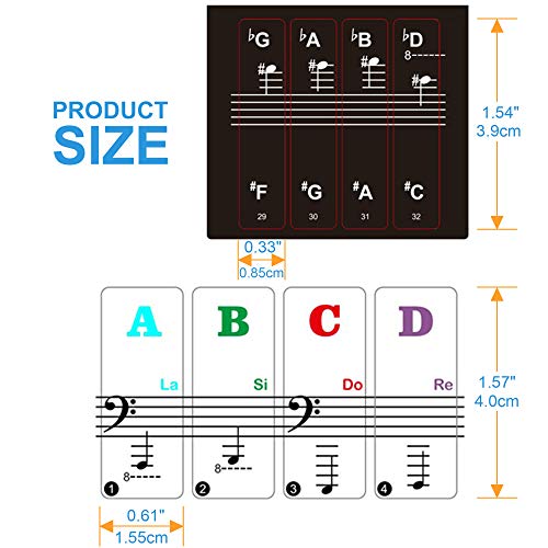 Removable Piano Sticker, 88/61/54/49/37 Key