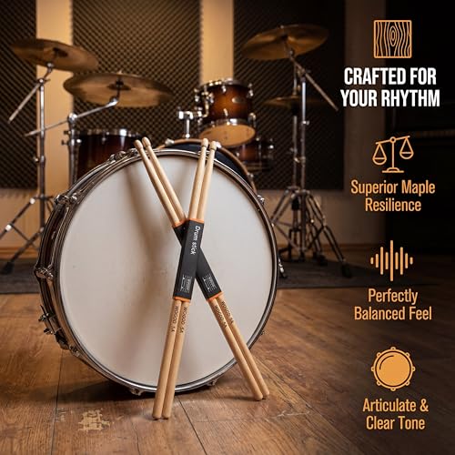 WOGOD 5A Drum Sticks Maple Drumsticks (Two pair) - Image 4