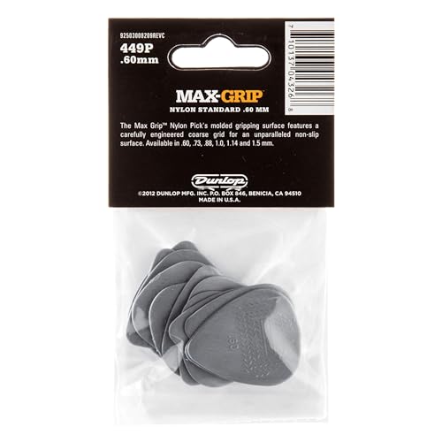 Jim Dunlop Guitar Pick Nylon Max Grip Standard .60mm (12 PK) 449P060 - Image 3