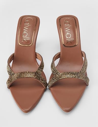 Catwalk womens Cross-strap Shimmer Sandal - Image 4