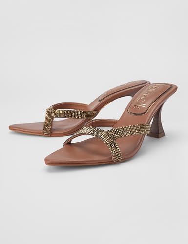 Catwalk womens Cross-strap Shimmer Sandal - Image 5
