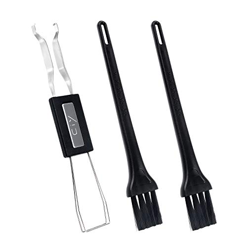 Keycap Puller Switch Puller Stainless Steel Keycap Removal Tool with 2 Pcs Keyboard Cleaning Brush for Mechanical Keyboard