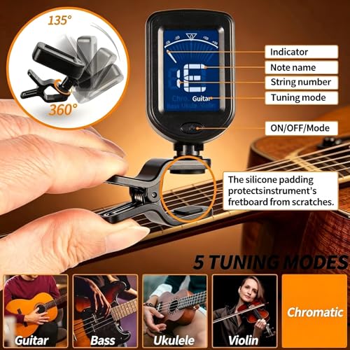 Guitar Tuner Clip on Ukulele