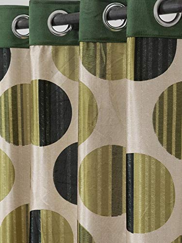 Cortina Polyester Fabric Eyelet Door Curtain (Green) - Image 2