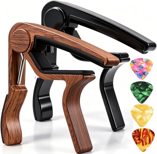Capo,Guitar Capo,2 Pack Capo Black capo Rosewood capo Guitar Clamp Guitar Kapo