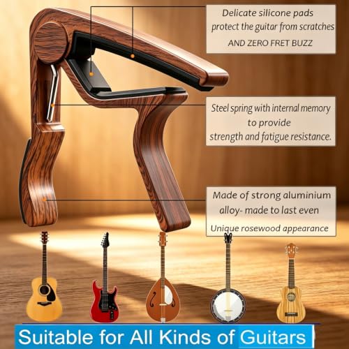 Capo,Guitar Capo,2 Pack Capo Black