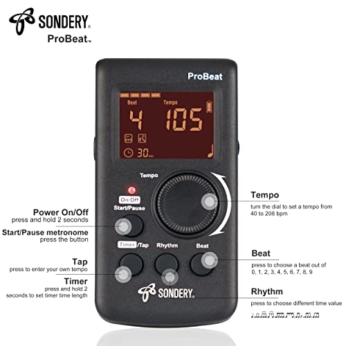 Sondery Digital Metronome Rechargeable English