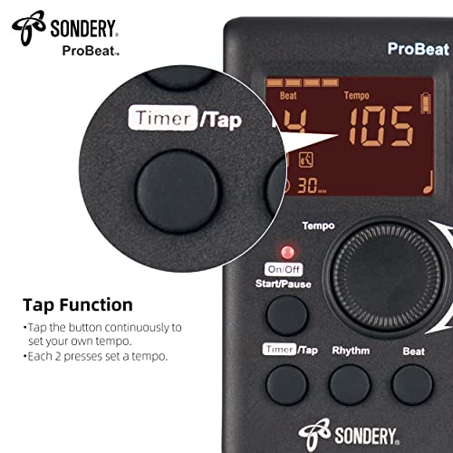 Sondery Digital Metronome Rechargeable English