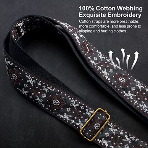 Nefelibata Guitar Strap,Jacquard Embroidery Cotton