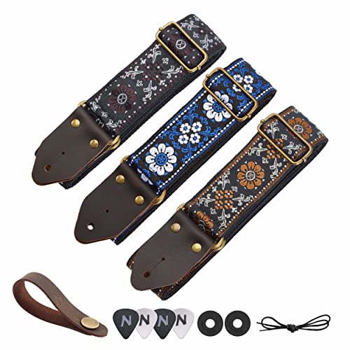 Nefelibata Guitar Strap,Jacquard Embroidery Cotton