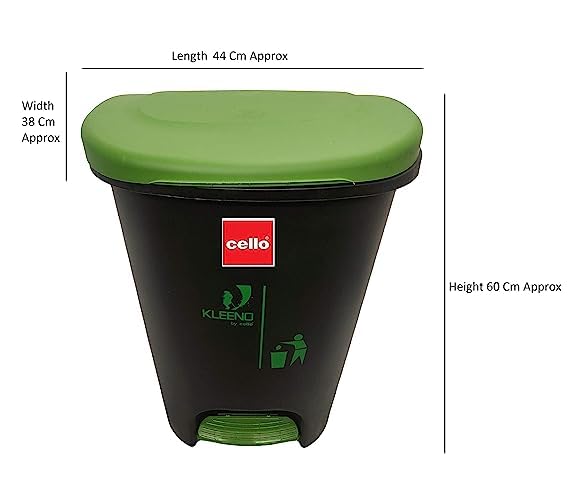 Cello Plastic Step-On Pedal Garbage Dustbin (50 L, green/blue) - Image 5
