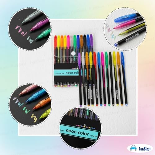 FunBlast Glitter Pen Set, Pack