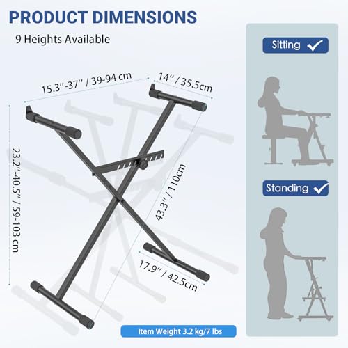 GLEAM Keyboard Stand Digital Piano Stand (Capacity: 100 lb) - Image 2