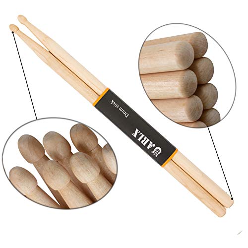 ARLX Drum Sticks 5A Wood Tip Drumstick, Maple, 2 Pair - Image 3