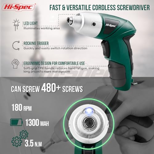 Hi-Spec Cordless Electric Screwdriver, Power