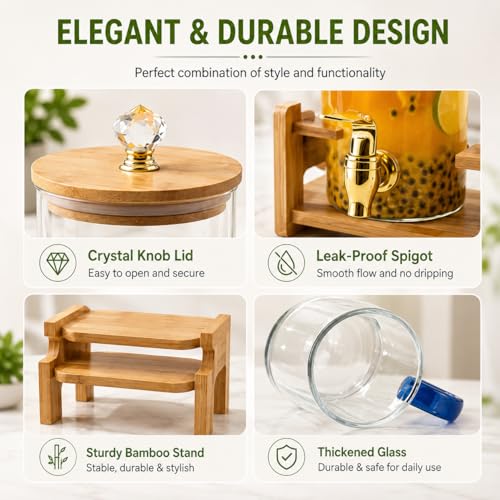 3 Tank Glass Beverage Dispenser
