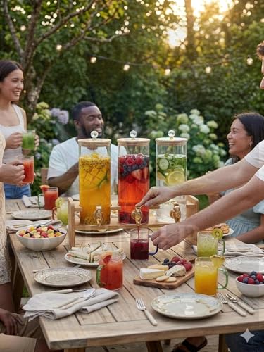 3 Tank Glass Beverage Dispenser