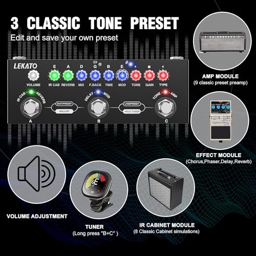 LEKATO Guitar Multi Effects Pedal