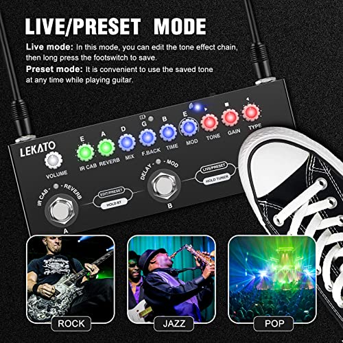 LEKATO Guitar Multi Effects Pedal