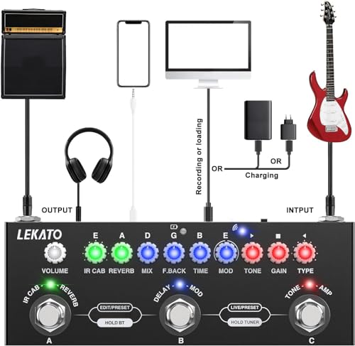 LEKATO Guitar Multi Effects Pedal