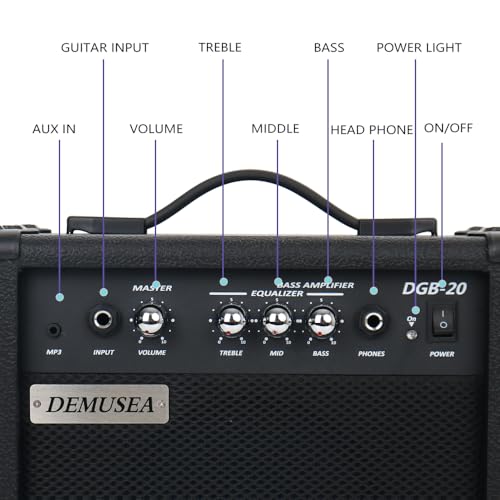 20W Electric Bass Amplifier Black