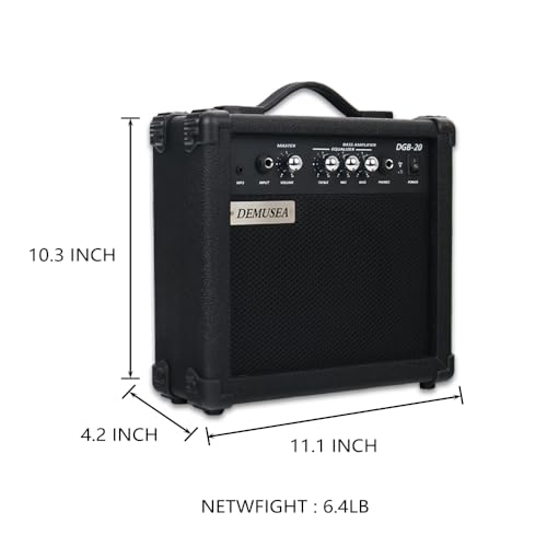20W Electric Bass Amplifier Black
