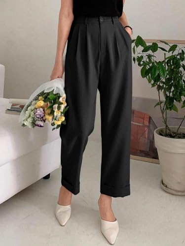 KOTTY Women's Cotton Blend Cross Pocket Solid Trousers - Image 2