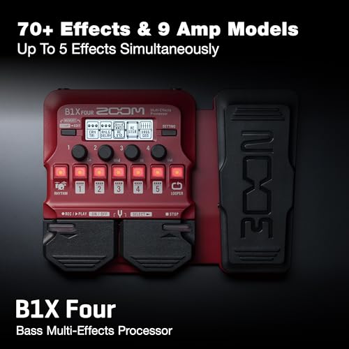 Zoom B1X Four Bass Multi-Effects Pedal (Red) - Image 2