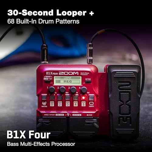 Zoom B1X Four Bass Multi-Effects Pedal (Red) - Image 3