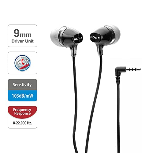 Sony MDR-EX14AP Wired in Ear Headphone with Mic (Black) - Image 3