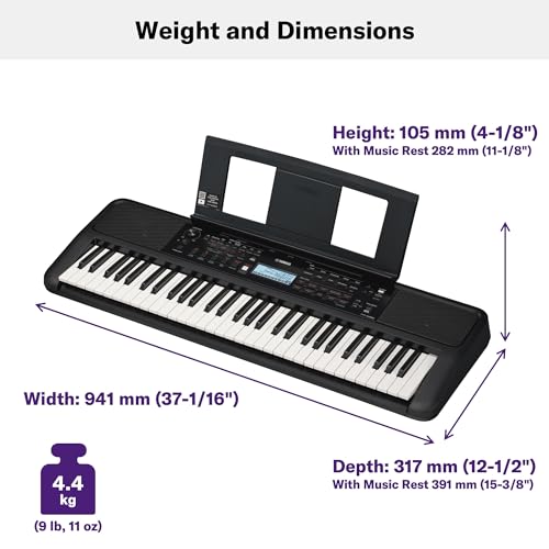 Yamaha PSRE-383 Keyboard with PA130 Power Adapter - Image 4