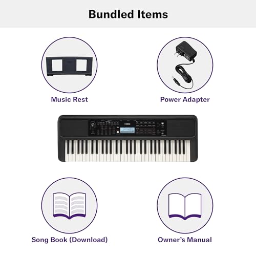 Yamaha PSRE-383 Keyboard with PA130 Power Adapter - Image 5