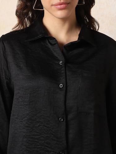 High Star Women Boxy Spread Collar Long Sleeves Solid Shirts 43 - Image 5