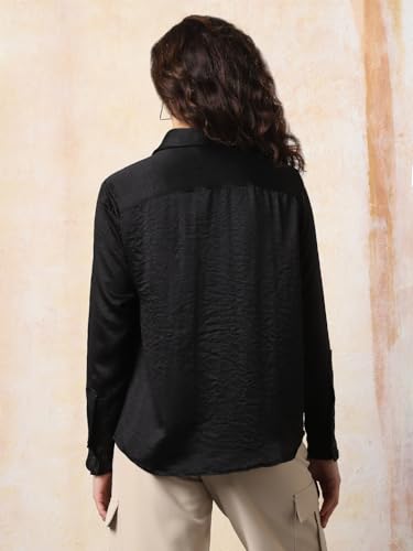 High Star Women Boxy Spread Collar Long Sleeves Solid Shirts 43 - Image 6